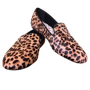 Birdies The Starling Calf Hair Leopard Print Slip on Flats Size 7.5 Comfort Shoe